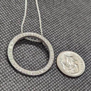 Diamond accent and Sterling Silver O-Ring Necklace